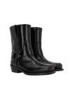 Valentino Garavani Women Biker Leather Boots With Iconic Studs In Black
