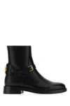 Valentino Vlogo Signature Leather Ankle Boot In Black