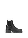Valentino Rockstud Grainy Leather Boot In Black