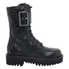 Valentino Quilted Combat Booties Buckle Detail In Black