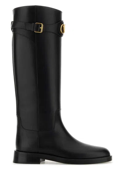 Valentino Garavani Signature Vlogo Knee-high Leather Boots In Multi