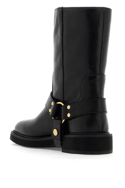 Valentino Garavani Vlogo Signature Leather Boots In Black
