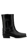 Valentino Garavani Women Biker Leather Boots With Iconic Studs In Black