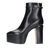 Valentino Garavani Woman Ankle Boots Black Size 9 Soft Leather In Nero Neri E Grigi