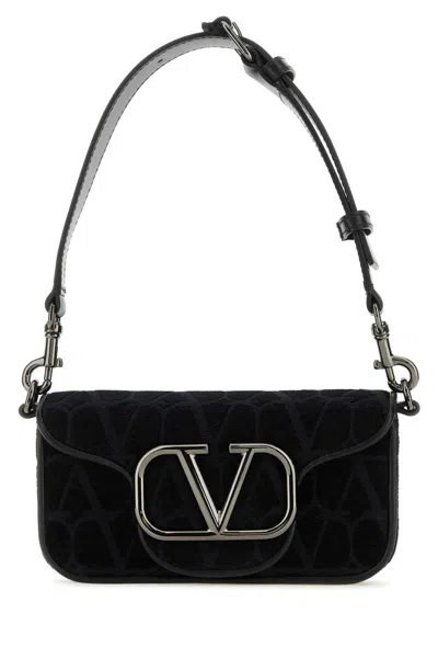 Valentino Garavani Valentino Vlogo Plaque Foldover Top Shoulder Bag In Black