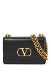 Valentino Garavani Borsa A Spalla Small In Pelle Nera Con Catena Dorata Women In Black
