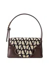 Valentino Garavani Toile Iconographe And Leather Le Grand Deuxieme Shoulder Bag In Brown