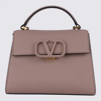 Valentino Garavani Pink Leather Vsling Top Handle Bag In Neutral
