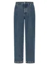 Valentino Studded Straight-leg Jeans In Blue