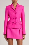 Valentino Garavani Bow Detail Crepe Couture Blazer In Pink Pp