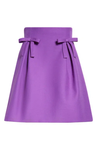 Valentino Garavani Bow Detail Crepe Couture Miniskirt In Orchid