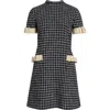 Valentino Textured Bow Detail Short Dress In Gray