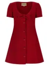 Valentino Bow Detail Dress Scoop Neckline In Red
