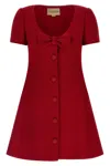 Valentino Bow Detail Dress Scoop Neckline In Red