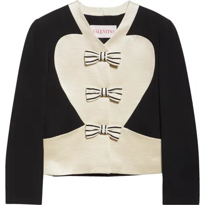 Valentino Embroidered Blazer In Black