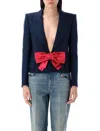 Valentino Tailored Bow-detail Jacket Crafted From Lightweight Viscose