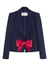 Valentino Tailored Bow-detail Jacket Crafted From Lightweight Viscose