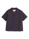 Valentino Garavani Bowling Shirt With Cherryfic Print In Blue