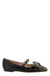 Valentino Garavani Leather Ballerinas With Stud Detailing In Black