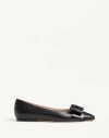 Valentino Garavani Bowow Leather Ballet Flats In Black