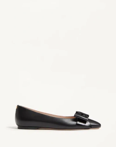 Valentino Garavani Bowow Kidskin Ballerina Woman Black 40.5 In Multi