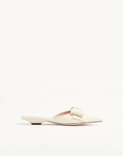 Valentino Garavani Bowow Kidskin Mule 20mm Woman Ivory 37 In White