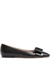 Valentino Leather Ballerinas With Iconic Bow Detail In Black