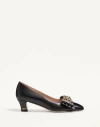 Valentino Garavani Bowow Pump In Kidskin With Studs 45mm Woman Black 40 In Black