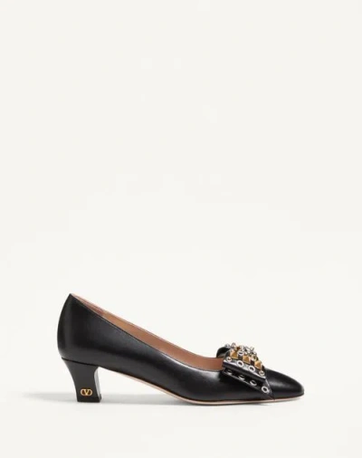 VALENTINO GARAVANI VALENTINO GARAVANI BOWOW PUMP IN KIDSKIN WITH STUDS 45MM WOMAN BLACK 41