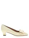 Valentino Garavani Ivory Leather Bowow Pumps In Neutral