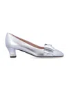 Valentino Garavani Bowow Pumps In Silver