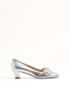 Valentino Garavani Leather Bowow Pumps Metallic Finish In Silver