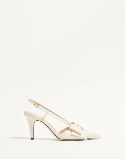 Valentino Garavani Bowow Slingback Pumps In Kidskin 85mm Woman Ivory 42