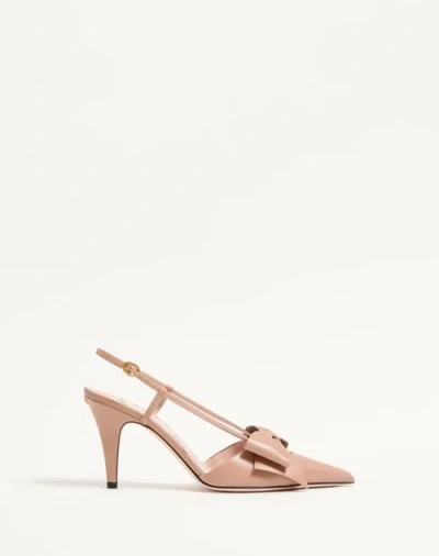 VALENTINO GARAVANI VALENTINO GARAVANI BOWOW SLINGBACK PUMPS IN KIDSKIN 85MM WOMAN ROSE CANNELLE 41.5