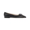 Valentino Women Black Leather Ballet Flats, 7.5 Luxury Ballet Flats For Women Darveys In Black