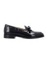 Valentino Bowshire Loafers In Polished Calfskin In Black