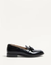 Valentino Bowshire Loafers In Black Glossy Calfskin In Black
