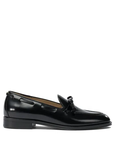 Valentino Garavani Bowshire Loafers In Black Glossy Calfskin