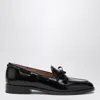 Valentino Bowshire Loafers In Black Glossy Calfskin