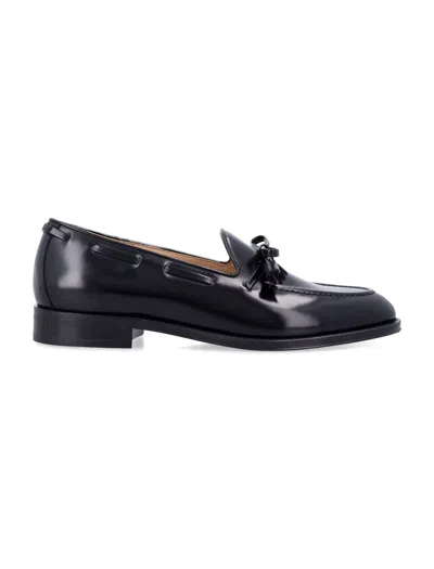 Valentino Garavani Bowshire Loafers In Black Glossy Calfskin