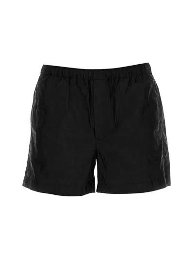 Valentino Boxer Swimsuit With Textured Fabric In Black