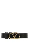 Valentino Black Leather Vlogo Bracelet