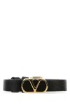 Valentino Black Leather Vlogo Bracelet