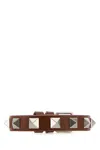 Valentino Garavani Men Caramel Leather Rockstud Bracelet