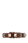 Valentino Garavani Men Caramel Leather Rockstud Bracelet In Beige O Tan