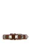 Valentino Garavani Men Caramel Leather Rockstud Bracelet In Beige O Tan