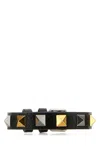 Valentino Stud Embellished Leather Bracelet In Black