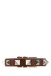 Valentino Garavani Men Caramel Leather Rockstud Bracelet In Deepcaramel