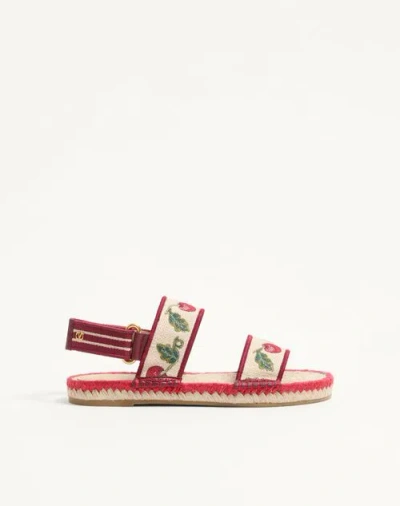 VALENTINO GARAVANI VALENTINO GARAVANI BRIBRI SANDAL WITH CHERRYFIC EMBROIDERY WOMAN MULTICOLOUR 41