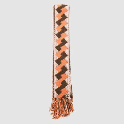 VALENTINO VALENTINO GARAVANI BROWN AND MULTICOLOR COTTON SCARVES
